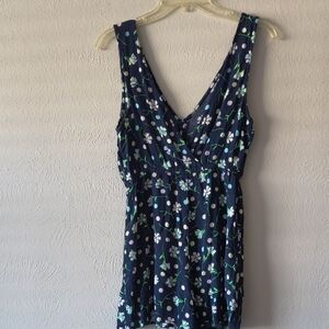 bp Blue Floral Sleeveless Dress